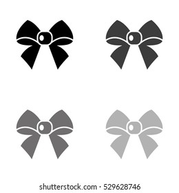 ribbon bow   - black vector icon