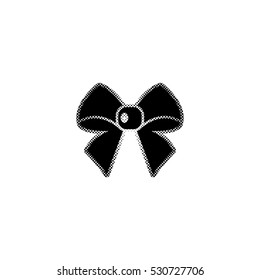 ribbon bow -  black vector icon