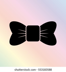 ribbon bow  - black vector icon
