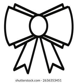 Ribbon bow, cartoon silhouette elements for present, celebration and congratulation. Isolated on white background vector