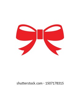Ribbon Bow Christmas Icon. Flat Illustration Of Ribbon Bow Christmas Vector. Ribbon Bow Christmas Sign Symbol