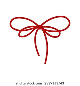 Ribbon bow clipart design. Valentine's Day or wedding decorated tape bows. Cartoon elements for present, celebration, and congratulation. Isolated on white background vector illustration