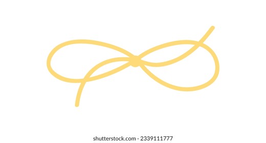 Ribbon bow clipart design. Valentine's Day or wedding decorated tape bows. Cartoon elements for present, celebration, and congratulation. Isolated on white background vector illustration