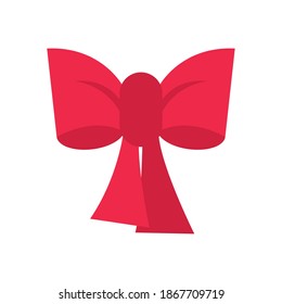 ribbon bow decoration flat style icon vector illustration design
