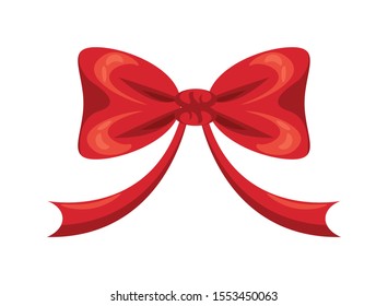 Ribbon Bow Decorative Isolated Icon Vector Stock Vector (Royalty Free ...