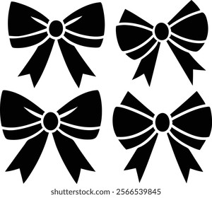 ribbon bow of different configuration white back