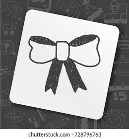 Ribbon bow doodle drawing