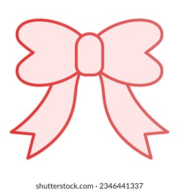 Icono plano de arco de cinta de opciones. Decoración festiva de íconos rosados de estilo moderno y plano. Diseño de gradiente de arco de corte, diseñado para web y app. Eps 10