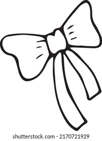 Ribbon Bow . gift bow. Template design for surprise, celebration event, presents, birthday