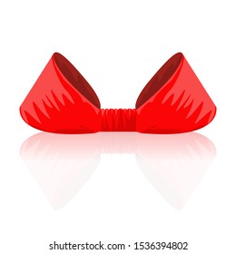 Ribbon bow for gift for your design with cartoon style. Vector illustration.