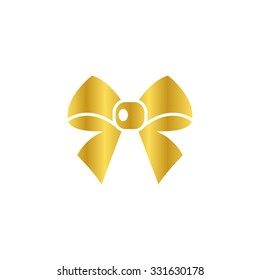 ribbon bow - gold vector icon