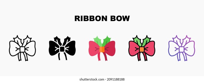 Ribbon Bow icon designed in outline flat glyph filled line and gradient. Perfect for website mobile app presentation and any other projects. Enjoy this icon for your project.