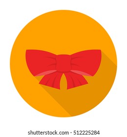 Ribbon bow icon flat