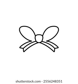 ribbon bow icon Flat symbol set outline