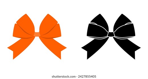 Ribbon bow icon. Gift, present design element. Holiday decoration concept. Vector illustration.