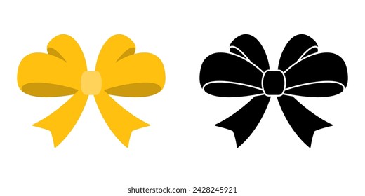 Icono de lazo de cinta. Regalo, presente elemento de diseño. Concepto de decoración de vacaciones. Ilustración vectorial.