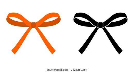 Icono de lazo de cinta. Regalo, presente elemento de diseño. Concepto de decoración de vacaciones. Ilustración vectorial.