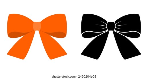 Ribbon bow icon. Gift, present design element. Holiday decoration concept. Vector illustration.