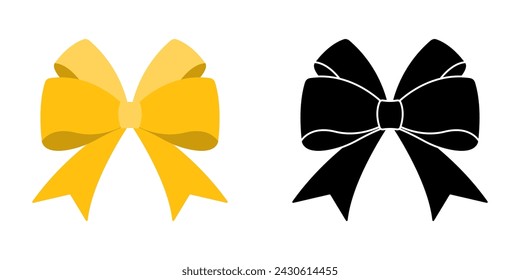 Ribbon bow icon. Gift, present design element. Holiday decoration concept. Vector illustration.