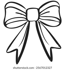 Ribbon bow icon. Vector black ribbon icons isolated on transparent background. Gift, present design elements. 