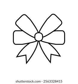 Ribbon bow icon vector. Bow illustration sign. Hair bow symbol. Ribbon logo.