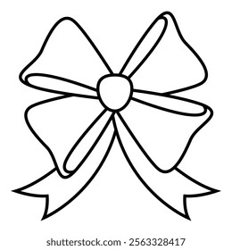 Ribbon bow icon vector. Bow illustration sign. Hair bow symbol. Ribbon logo.