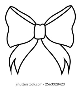 Ribbon bow icon vector. Bow illustration sign. Hair bow symbol. Ribbon logo.