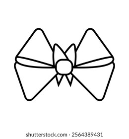 Ribbon bow icon vector. Bow illustration sign. Hair bow symbol. Ribbon logo.