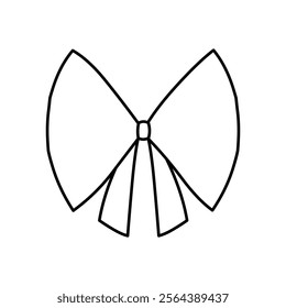 Ribbon bow icon vector. Bow illustration sign. Hair bow symbol. Ribbon logo.
