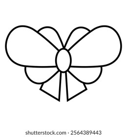 Ribbon bow icon vector. Bow illustration sign. Hair bow symbol. Ribbon logo.