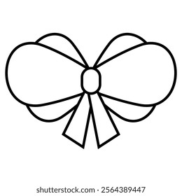 Ribbon bow icon vector. Bow illustration sign. Hair bow symbol. Ribbon logo.