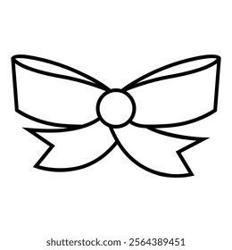Ribbon bow icon vector. Bow illustration sign. Hair bow symbol. Ribbon logo.
