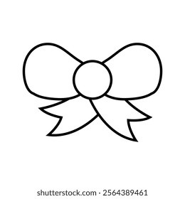 Ribbon bow icon vector. Bow illustration sign. Hair bow symbol. Ribbon logo.
