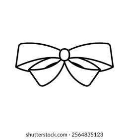 Ribbon bow icon vector. Bow illustration sign. Hair bow symbol. Ribbon logo.