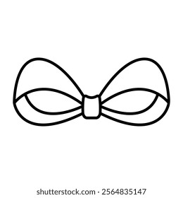 Ribbon bow icon vector. Bow illustration sign. Hair bow symbol. Ribbon logo.