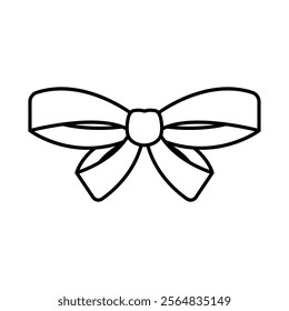 Ribbon bow icon vector. Bow illustration sign. Hair bow symbol. Ribbon logo.