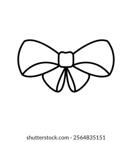 Ribbon bow icon vector. Bow illustration sign. Hair bow symbol. Ribbon logo.