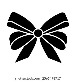 Ribbon bow icon vector. Bow illustration sign. Hair bow symbol. Ribbon logo.