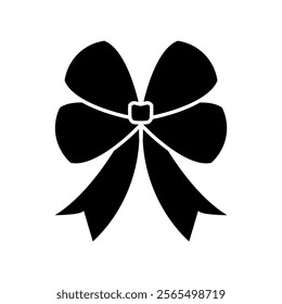 Ribbon bow icon vector. Bow illustration sign. Hair bow symbol. Ribbon logo.