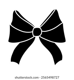 Ribbon bow icon vector. Bow illustration sign. Hair bow symbol. Ribbon logo.