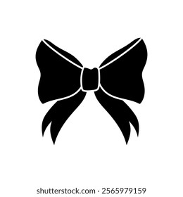 Ribbon bow icon vector. Bow illustration sign. Hair bow symbol. Ribbon logo.