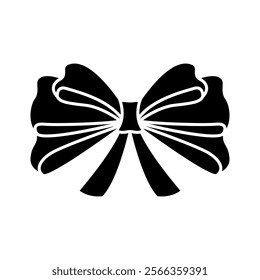 Ribbon bow icon vector. Bow illustration sign. Hair bow symbol. Ribbon logo.