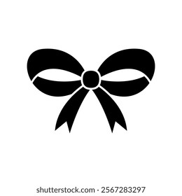 Ribbon bow icon vector. Bow illustration sign. Hair bow symbol. Ribbon logo.