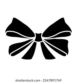 Ribbon bow icon vector. Bow illustration sign. Hair bow symbol. Ribbon logo.