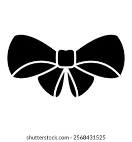 Ribbon bow icon vector. Bow illustration sign. Hair bow symbol. Ribbon logo.
