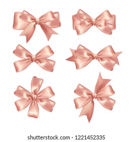 ribbon and bow illustration, valentines day design elements isolated on white background, festive clip art