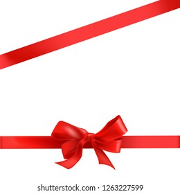 ribbon with bow isolated on white background vector