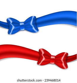 Ribbon bow isolated on white background. EPS10 vector.