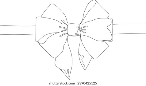 Ilustración vectorial de la línea de arco de cinta sobre fondo transparente.