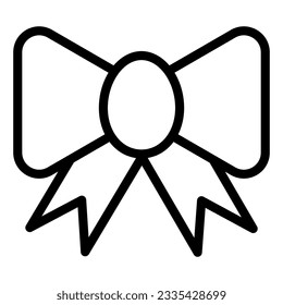 Ribbon bow line icon. Festive decoration vector illustration isolated on white. Silk bow outline style design, designed for web and app. Eps 10